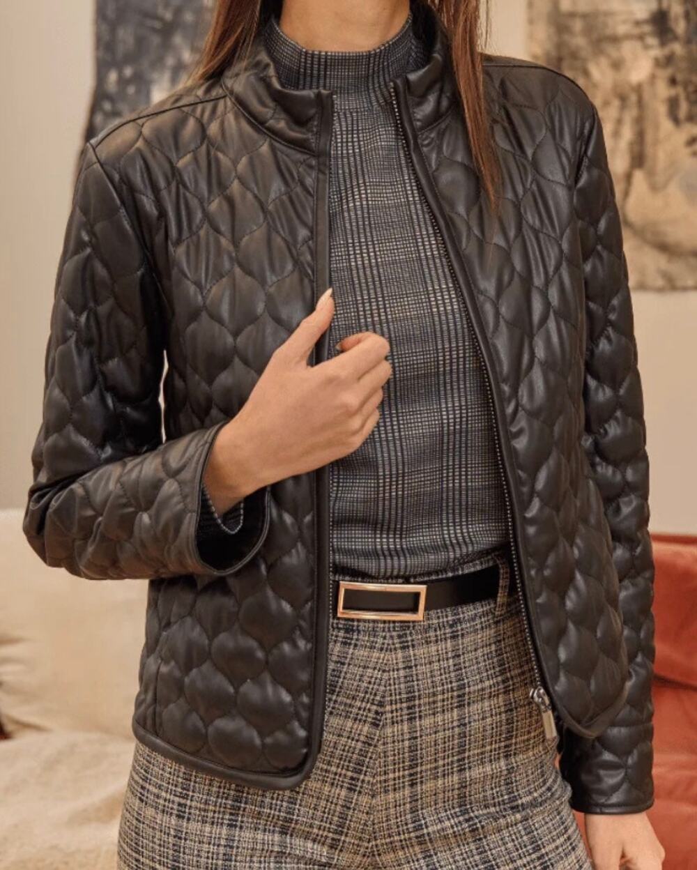 Lysse Brooklyn Quilted Vegan Leather Jacket $189 XS NWT